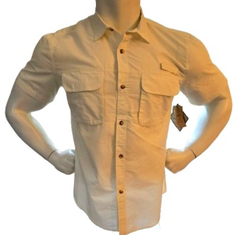 Tallwoods Casual Fishing Shirt UPF Water Resistant Mens XL Cream New w/tags